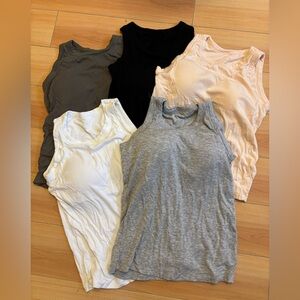 New Set of 5 Build-In-Bra Tops